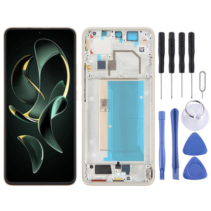 For Xiaomi 13T Original AMOLED Material LCD Screen Digitizer Full Assembly with Frame (Gold) - LCD Screen by buy2fix | Online Shopping UK | buy2fix