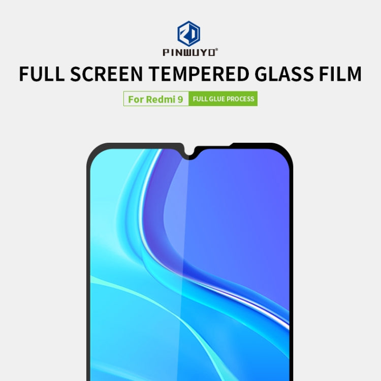 For Xiaomi RedMi 9 PINWUYO 9H 2.5D Full Screen Tempered Glass Film(Black) -  by PINWUYO | Online Shopping UK | buy2fix