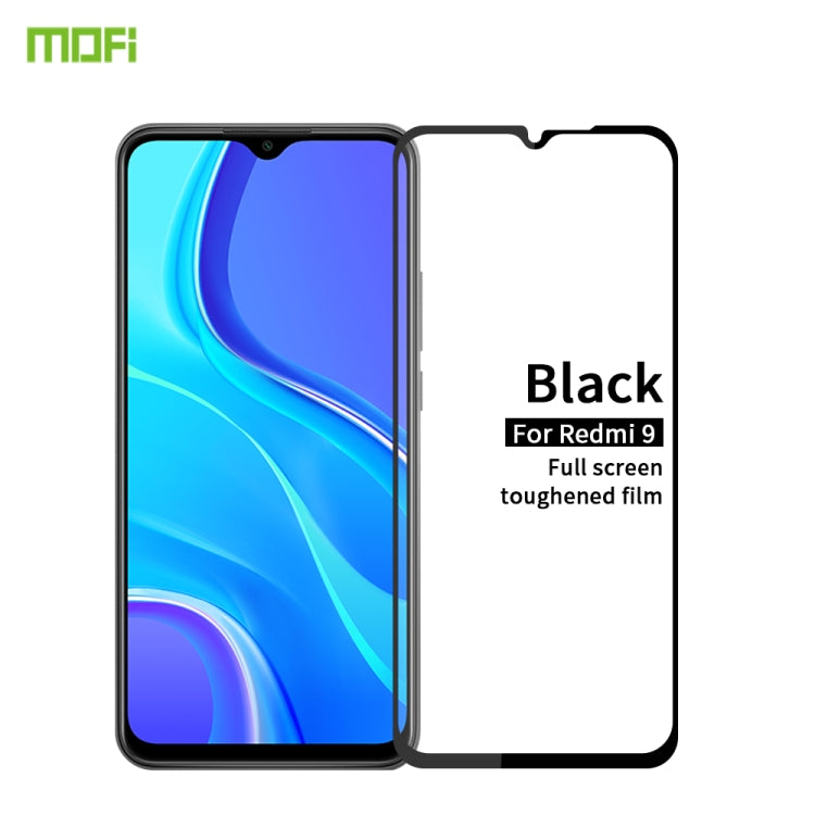 For Xiaomi RedMi 9 MOFI 9H 2.5D Full Screen Tempered Glass Film(Black) -  by MOFI | Online Shopping UK | buy2fix