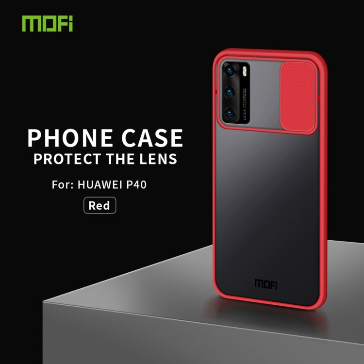 For Huawei P40 MOFI Xing Dun Series PC + TPU Anti-peep Waterproof And Anti-drop All-inclusive Protective Shell, Translucent Frosted(Red) - Huawei Cases by MOFI | Online Shopping UK | buy2fix