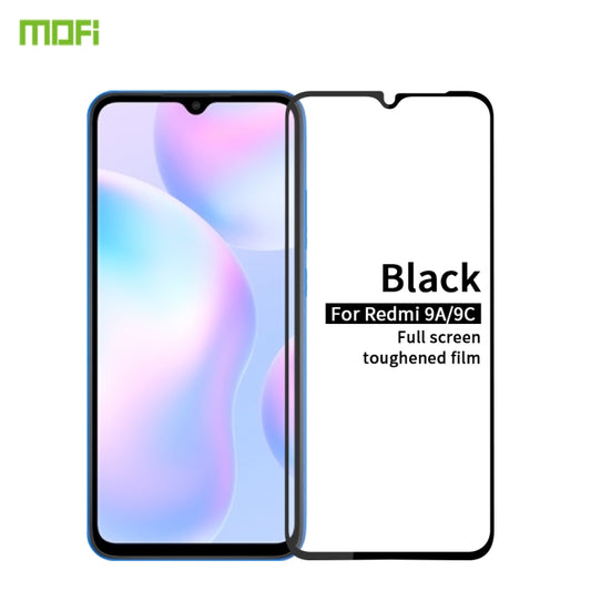 For Xiaomi Redmi 9A/9C MOFI 9H 2.5D Full Screen Tempered Glass Film(Black) -  by MOFI | Online Shopping UK | buy2fix