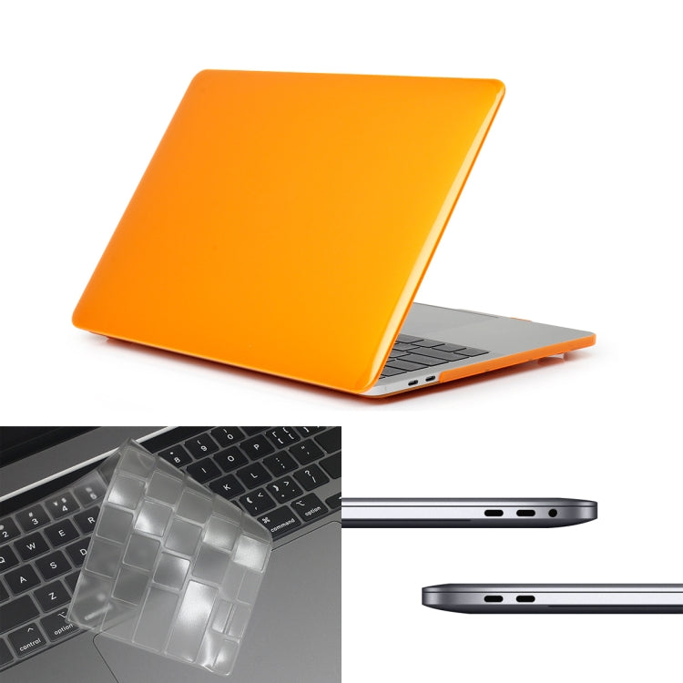 ENKAY Hat-Prince 3 in 1 For MacBook Pro 13 inch A2289 / A2251 (2020) Crystal Hard Shell Protective Case + Europe Version Ultra-thin TPU Keyboard Protector Cover + Anti-dust Plugs Set(Orange) - MacBook Pro Cases by ENKAY | Online Shopping UK | buy2fix