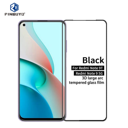 For Xiaomi Redmi Note 9T / Note 9 5G PINWUYO 9H 3D Curved Full Screen Explosion-proof Tempered Glass Film(Black) -  by PINWUYO | Online Shopping UK | buy2fix