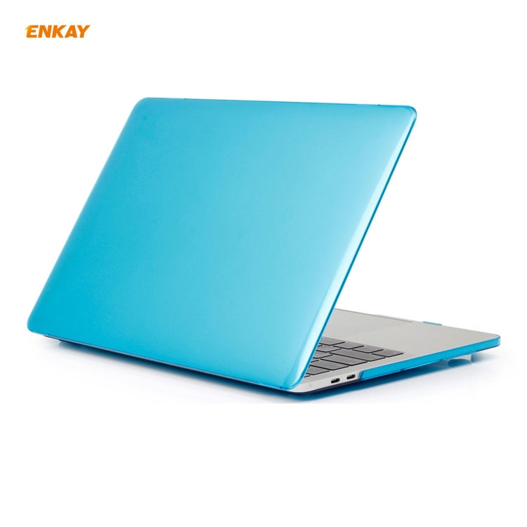 ENKAY 3 in 1 Crystal Laptop Protective Case + EU Version TPU Keyboard Film + Anti-dust Plugs Set for MacBook Pro 13.3 inch A1708 (without Touch Bar)(Light Blue) - MacBook Pro Cases by ENKAY | Online Shopping UK | buy2fix