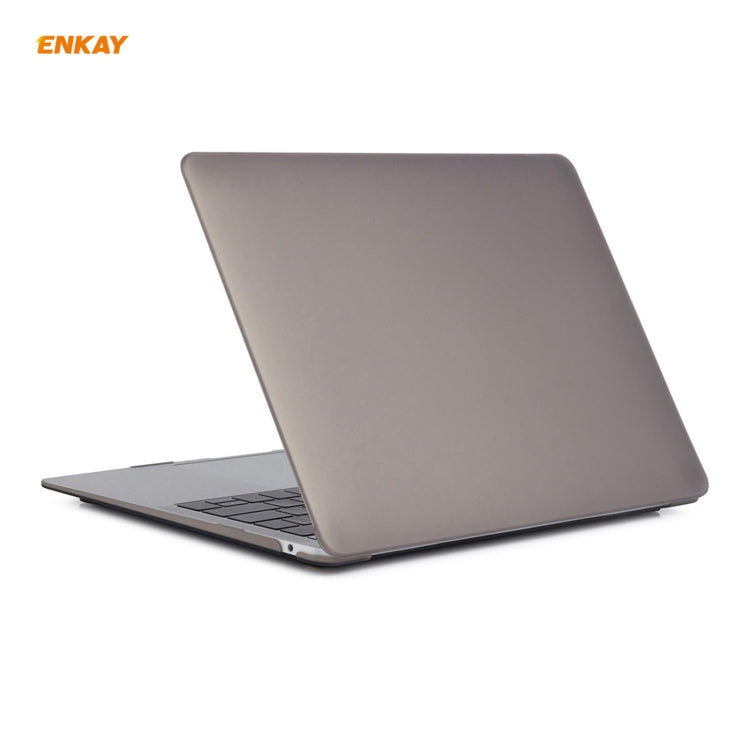 ENKAY 3 in 1 Matte Laptop Protective Case + EU Version TPU Keyboard Film + Anti-dust Plugs Set for MacBook Air 13.3 inch A2179 & A2337 (2020)(Grey) - MacBook Pro Cases by ENKAY | Online Shopping UK | buy2fix