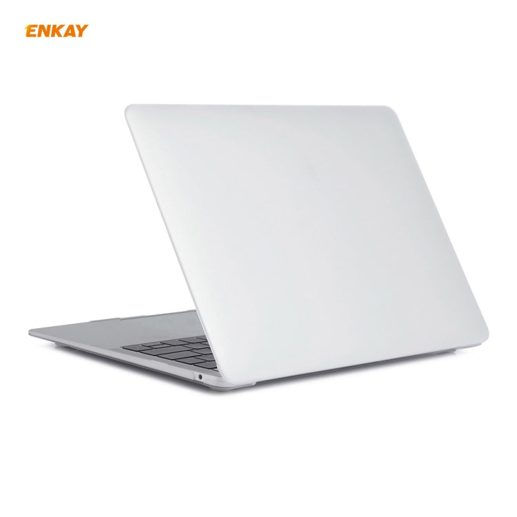 ENKAY 3 in 1 Matte Laptop Protective Case + EU Version TPU Keyboard Film + Anti-dust Plugs Set for MacBook Air 13.3 inch A2179 & A2337 (2020)(White) - MacBook Pro Cases by ENKAY | Online Shopping UK | buy2fix