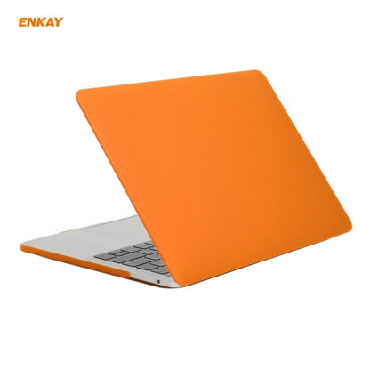 ENKAY 3 in 1 Matte Laptop Protective Case + EU Version TPU Keyboard Film + Anti-dust Plugs Set for MacBook Pro 13.3 inch A2251 & A2289 & A2338 (with Touch Bar)(Orange) - MacBook Pro Cases by ENKAY | Online Shopping UK | buy2fix