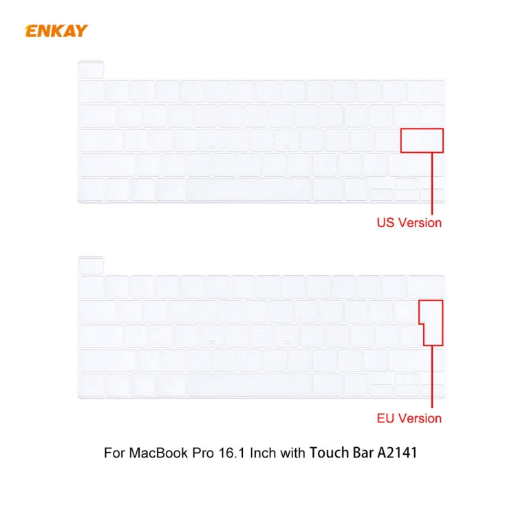 ENKAY 3 in 1 Matte Laptop Protective Case + EU Version TPU Keyboard Film + Anti-dust Plugs Set for MacBook Pro 16 inch A2141 (with Touch Bar)(White) - MacBook Pro Cases by ENKAY | Online Shopping UK | buy2fix