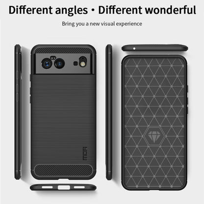 For Google Pixel 6 MOFI Gentleness Series Brushed Texture Carbon Fiber Soft TPU Case(Blue) - Google Cases by MOFI | Online Shopping UK | buy2fix