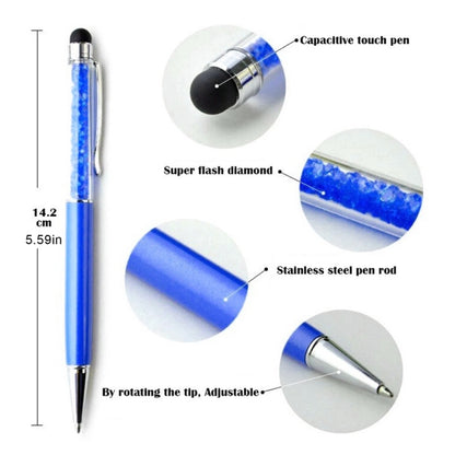 AT-22  2 in 1 Universal Flash Diamond Decoration Capacitance Pen Stylus Ballpoint Pen(Purple) - Stylus Pen by buy2fix | Online Shopping UK | buy2fix