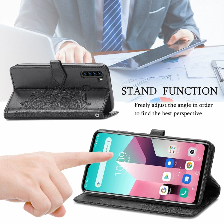 For Blackview A80 Pro Mandala Flower Embossed Horizontal Flip Leather Case with Holder & Three Card Slots & Wallet & Lanyard(Black) - More Brand by buy2fix | Online Shopping UK | buy2fix