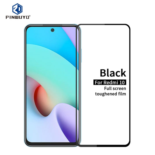 For Xiaomi Redmi 10 PINWUYO 9H 2.5D Full Screen Tempered Glass Film(Black) -  by PINWUYO | Online Shopping UK | buy2fix