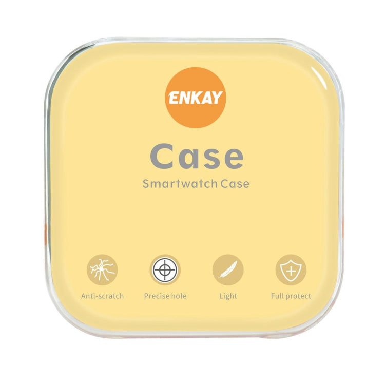 ENKAY Hat-Prince Full Coverage PC Frame + Tempered Glass Protector Composite Case for Samsung Galaxy Watch4 44mm(White) - Watch Cases by ENKAY | Online Shopping UK | buy2fix