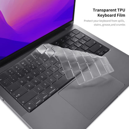 ENKAY Hat-Prince 3 in 1 Matte Laptop Protective Case + TPU Keyboard Film + Anti-dust Plugs Set for MacBook Pro 14.2 inch A2442 2021/A2779 2023, Version:US Version(Dark Blue) - MacBook Pro Cases by ENKAY | Online Shopping UK | buy2fix