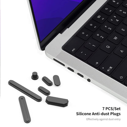 ENKAY Hat-Prince 3 in 1 Matte Laptop Protective Case + TPU Keyboard Film + Anti-dust Plugs Set for MacBook Pro 14.2 inch A2442 2021/A2779 2023, Version:US Version(Dark Blue) - MacBook Pro Cases by ENKAY | Online Shopping UK | buy2fix