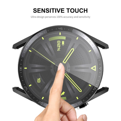 For Huawei Watch GT 3 46mm ENKAY Matte PC Frame + Tempered Glass Protector Case With Scale(Dark Green) - Watch Cases by ENKAY | Online Shopping UK | buy2fix