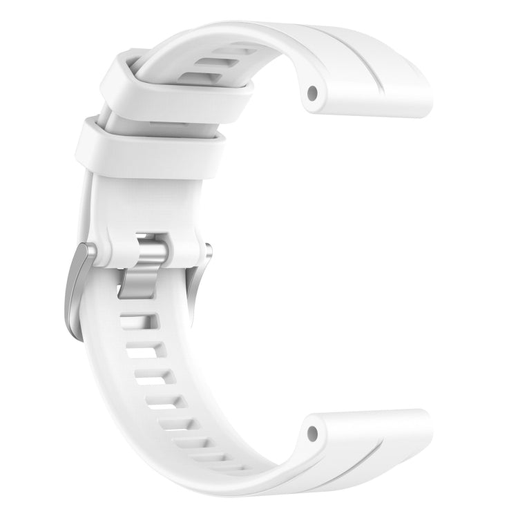 For Garmin Fenix 6 Pro GPS 22mm Solid Color Silicone Watch Band(White) - Watch Bands by buy2fix | Online Shopping UK | buy2fix