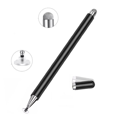 AT-30 2-in-1  Silicone Sucker + Conductive Cloth Head Handwriting Touch Screen Pen Mobile Phone Passive Capacitive Pen(Black) - Stylus Pen by buy2fix | Online Shopping UK | buy2fix