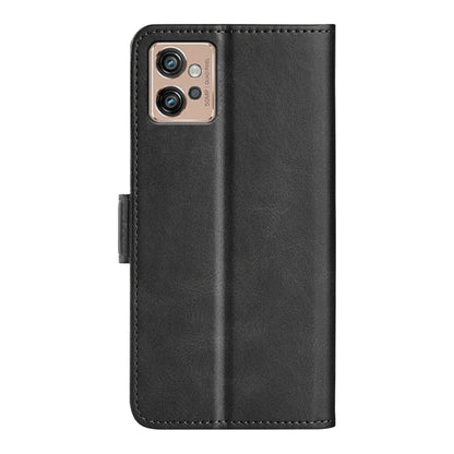 For Motorola Moto G32 Dual-side Magnetic Buckle Leather Phone Case(Black) - Motorola Cases by buy2fix | Online Shopping UK | buy2fix