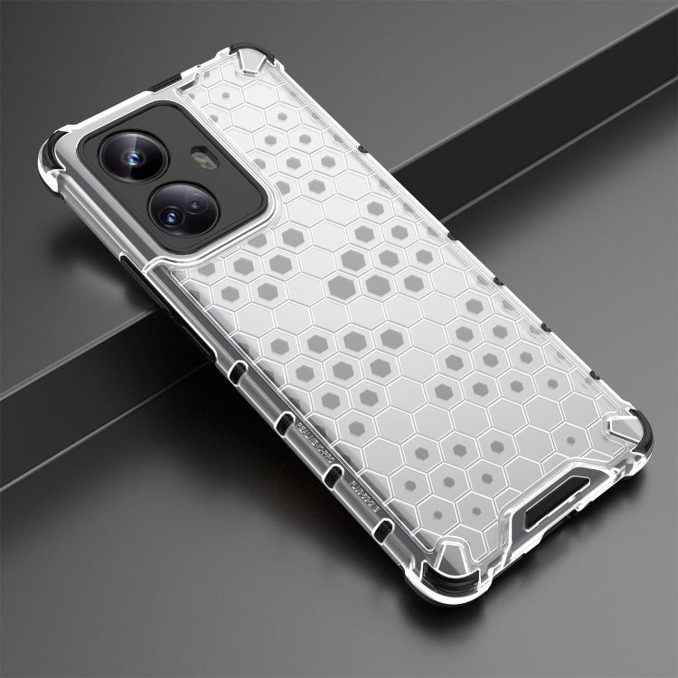 For Realme 10 Pro 5G Honeycomb Phone Case(White) - Realme Cases by buy2fix | Online Shopping UK | buy2fix