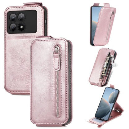 For Xiaomi Redmi K70E Zipper Wallet Vertical Flip Leather Phone Case(Pink) - K70E Cases by buy2fix | Online Shopping UK | buy2fix