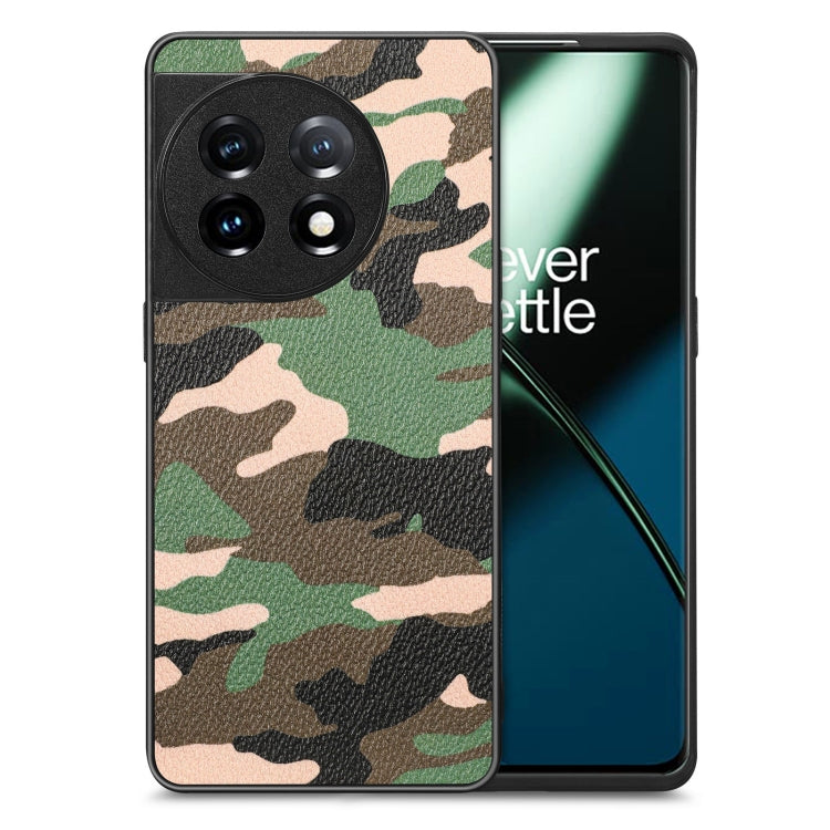 For OnePlus 11 Camouflage Leather Back Cover Phone Case(Green) - OnePlus Cases by buy2fix | Online Shopping UK | buy2fix