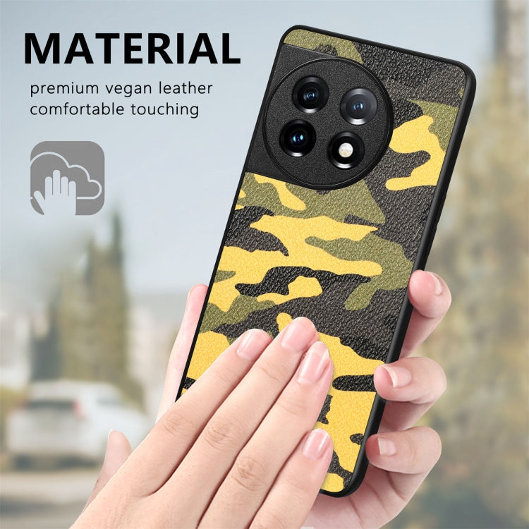 For OnePlus 11 Camouflage Leather Back Cover Phone Case(Yellow) - OnePlus Cases by buy2fix | Online Shopping UK | buy2fix