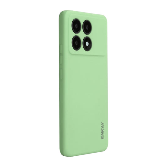 For Xiaomi Poco F6 Pro / Redmi K70 ENKAY Hat-Prince Liquid Silicone Shockproof Soft Phone Case(Light Green) - K70 Cases by ENKAY | Online Shopping UK | buy2fix