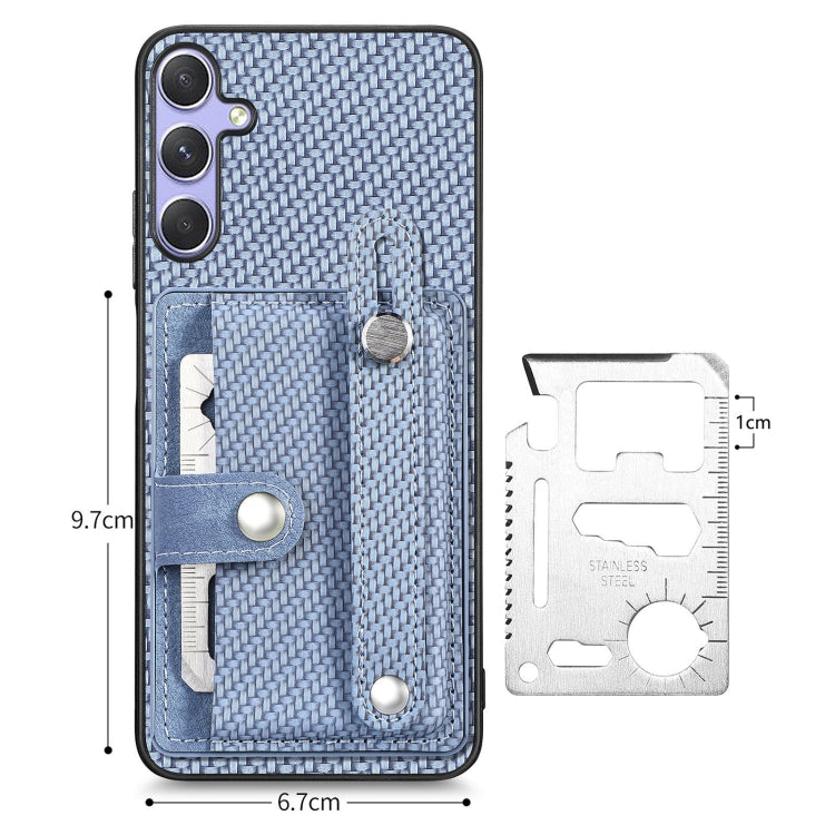 For Samsung Galaxy S25+ 5G Wristband Kickstand Wallet Back Phone Case with Tool Knife(Blue) - Galaxy S25+ 5G Cases by buy2fix | Online Shopping UK | buy2fix