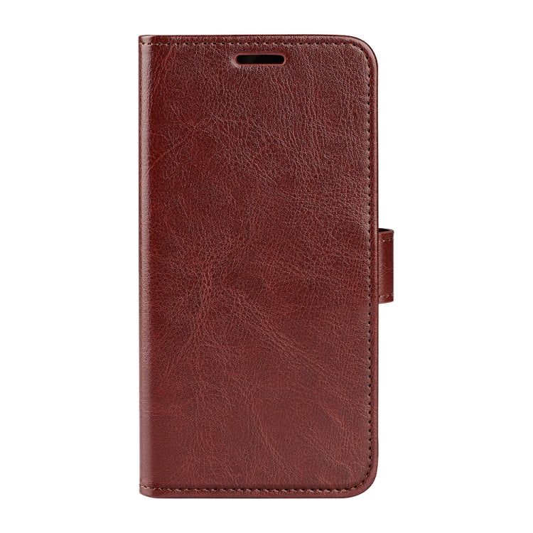 For iPhone 16 R64 Texture Horizontal Flip Leather Phone Case(Brown) - iPhone 16 Cases by buy2fix | Online Shopping UK | buy2fix