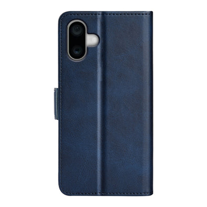 For iPhone 16 Plus Dual-side Magnetic Buckle Horizontal Flip Leather Phone Case(Dark Blue) - iPhone 16 Plus Cases by buy2fix | Online Shopping UK | buy2fix