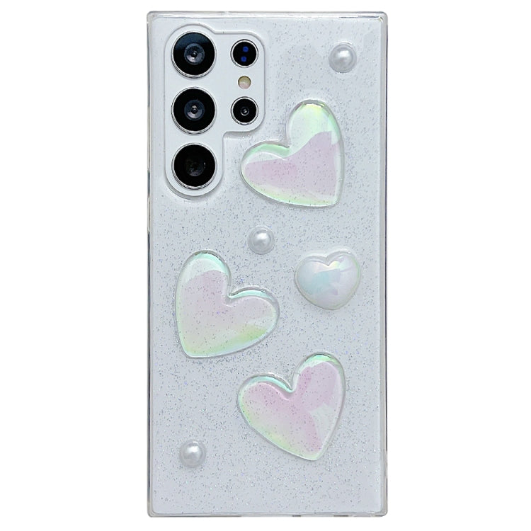 For Samsung Galaxy S21 Ultra 5G Love Epoxy TPU Protective Case(Transparent) - Galaxy S21 Ultra 5G Cases by buy2fix | Online Shopping UK | buy2fix