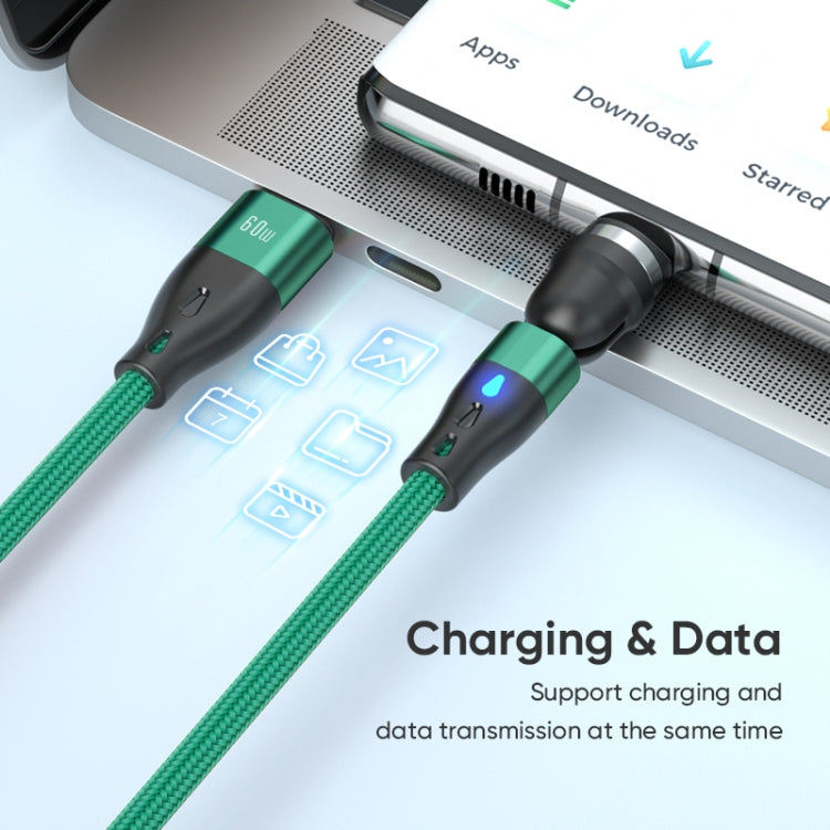 ENKAY PD60W Type-C to Type-C / 8 Pin / Micro USB Magnetic 540 Degrees Rotating Fast Charging Cable, Length:2m(Green) - Charging Cable & Head by ENKAY | Online Shopping UK | buy2fix