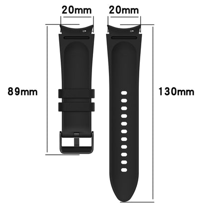 For Samsung Galaxy Watch 6 Classic Silicone Leather Black Buckle Watch Band(Red) - Watch Bands by buy2fix | Online Shopping UK | buy2fix