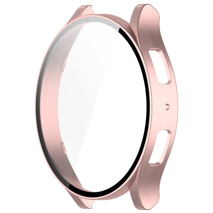 For Samsung Galaxy Watch6 44mm PC + Tempered Film Integrated Watch Protective Case(Rose Gold) - Watch Cases by buy2fix | Online Shopping UK | buy2fix