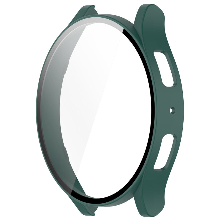 For Samsung Galaxy Watch6 44mm PC + Tempered Film Integrated Watch Protective Case(Green) - Watch Cases by buy2fix | Online Shopping UK | buy2fix