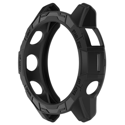 For Garmin Epix Pro 42mm / Fenix 7S / 7S Pro Armored TPU Half Wrapped Watch Protective Case(Black) - Watch Cases by buy2fix | Online Shopping UK | buy2fix