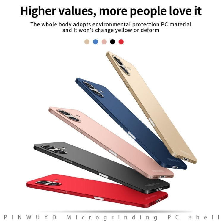 For iPhone 16 Plus PINWUYO Micro-Frosted PC Ultra-thin Hard Phone Case with Magsafe Magnetic Ring(Gold) - iPhone 16 Plus Cases by PINWUYO | Online Shopping UK | buy2fix