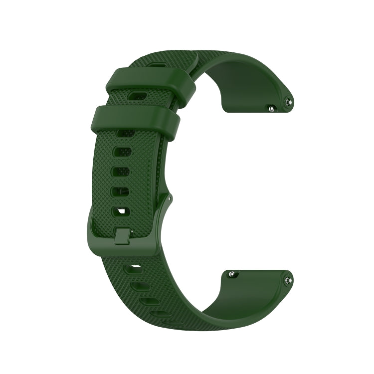 For Samsung Galaxy Watch 6 44mm 20mm Checkered Silicone Watch Band(Army Green) - Watch Bands by buy2fix | Online Shopping UK | buy2fix