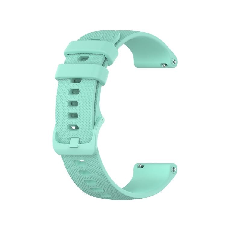 For Samsung Galaxy Watch 6 44mm 20mm Checkered Silicone Watch Band(Teal) - Watch Bands by buy2fix | Online Shopping UK | buy2fix