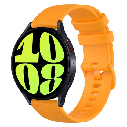 For Samsung Galaxy Watch 6 40mm 20mm Checkered Silicone Watch Band(Yellow) - Watch Bands by buy2fix | Online Shopping UK | buy2fix