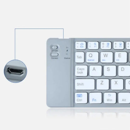 BT18 Bluetooth Keyboard Magnetic Folding Wireless Keyboard For Cell Phones Tablets Computers(Grey) - Wireless Keyboard by buy2fix | Online Shopping UK | buy2fix