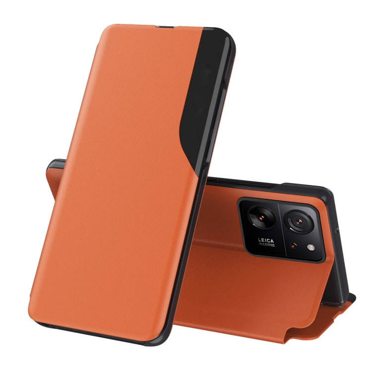 For Xiaomi 13T Pro Attraction Flip Holder Leather Phone Case(Orange) - Xiaomi Cases by buy2fix | Online Shopping UK | buy2fix