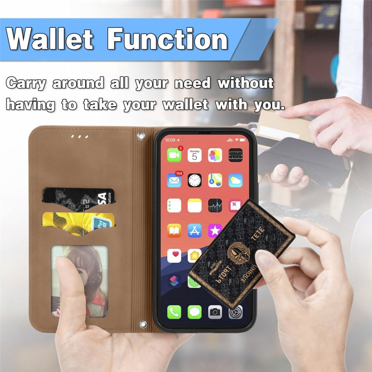 For iPhone 16 Pro Max Retro Skin Feel Magnetic Flip Leather Phone Case(Brown) - iPhone 16 Pro Max Cases by buy2fix | Online Shopping UK | buy2fix