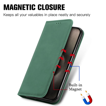 For iPhone 16 Pro Retro Skin Feel Magnetic Flip Leather Phone Case(Green) - iPhone 16 Pro Cases by buy2fix | Online Shopping UK | buy2fix