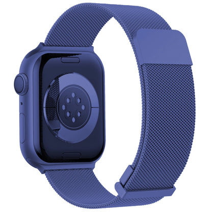 For Apple Watch 8 41mm Milan Double Magnetic Steel Mesh Watch Band(Blue) - Watch Bands by buy2fix | Online Shopping UK | buy2fix