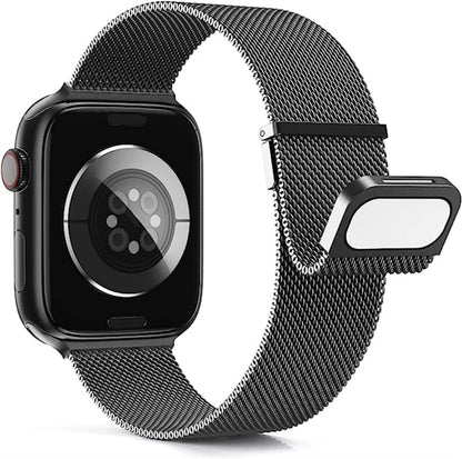 For Apple Watch 6 40mm Milan Double Magnetic Steel Mesh Watch Band(Gray) - Watch Bands by buy2fix | Online Shopping UK | buy2fix