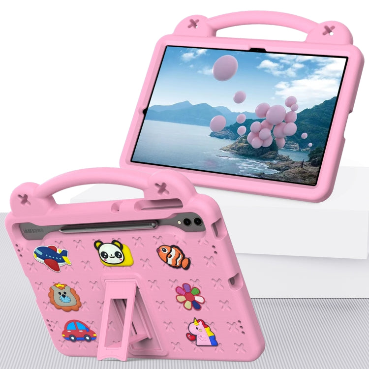 For Samsung Galaxy Tab S9 FE+ 12.4 X610N Handle Kickstand Children EVA Shockproof Tablet Case(Pink) - Galaxy Tab S9 FE+ by buy2fix | Online Shopping UK | buy2fix