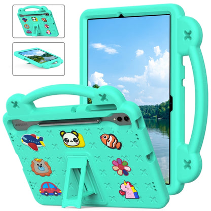 For Samsung Galaxy Tab S9 FE+ 12.4 X610N Handle Kickstand Children EVA Shockproof Tablet Case(Mint Green) - Galaxy Tab S9 FE+ by buy2fix | Online Shopping UK | buy2fix