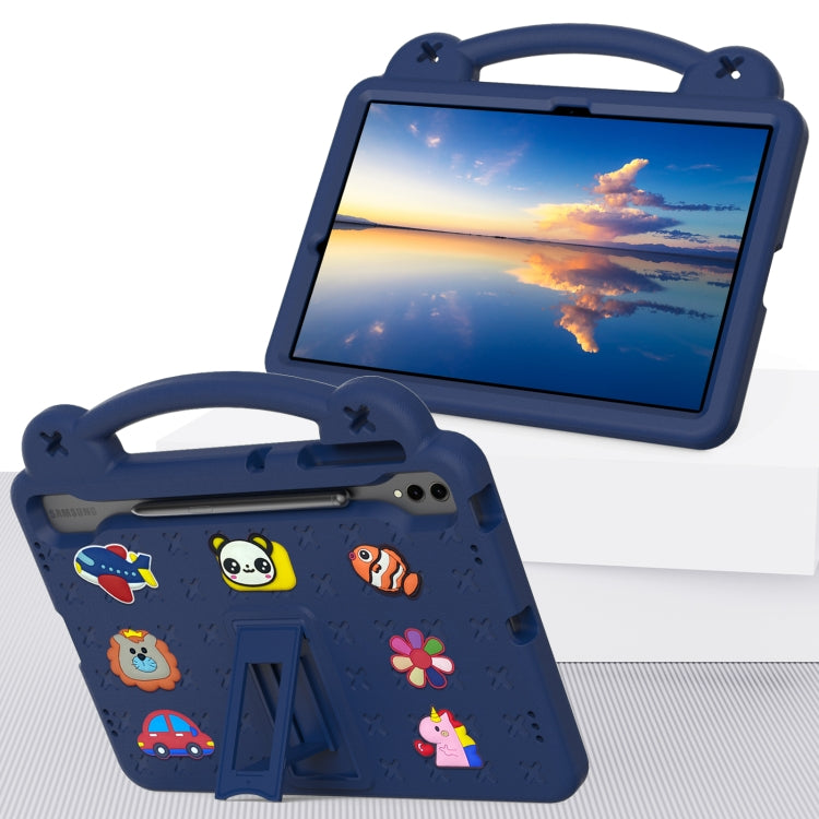 For Samsung Galaxy Tab S8+ 12.4 X800/X806 Handle Kickstand Children EVA Shockproof Tablet Case(Navy Blue) - Galaxy Tab S8+ Cases by buy2fix | Online Shopping UK | buy2fix